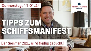 Alex' Cruise Alert - News der Woche | 11.01.24 | Tipps für das Schiffsmanifest