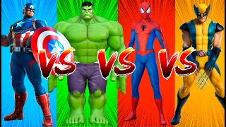 SUPERHERO COLOR DANCE CHALLENGE Captain America vs Hulk vs Spider-Man vs Wolverine