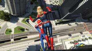 GTA 5 Epic Ragdoll Crazy Funny Jumps Fail Captain Marvel vs SpiderMan Jumps Fail euphoria physics