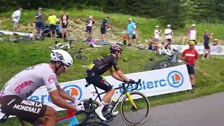 TdF 2023 Col de là Loze 6 Julian  Alaphillipe, Wout van Aert, Nans Peters.