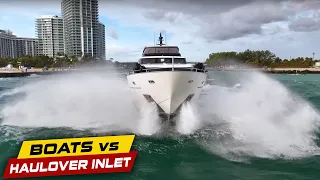 THESE LARGE BOATS IMPOSE THEIR WILL ON HAULOVER ! | Boats vs Haulover Inlet