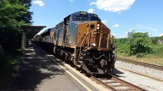 CSXT 3100 leads CSX L647-03 by the Columbia SC Amtrak station on the S-Line