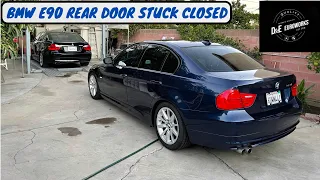 BMW E90 rear door lock stuck closed how to open diy 330i 325i 328i 335i sedan