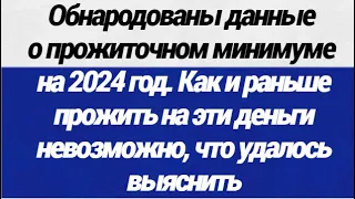 Обнародованы данные о прожиточном минимуме с 1 января  2024 года  Как и раньше прожить невозможно!