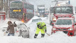 England is Freezing! Crazy Snow Storm in London, UK (Dec. 12, 2022)