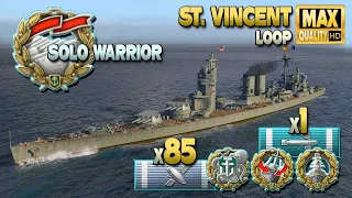 Battleship St Vincent with a nail biter game in "World of Warships"