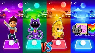 Paw patrol VS CatNap VS Banana cat VS Nyan Cat | Tiles Hop