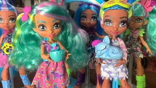 Cave Club Dino Nursery+sleepover playset! rockelle and Tella doll review and unboxing (easter!)