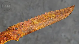 Restoration Old Very Rusted Bowie Knife