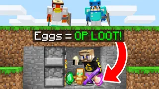 Minecraft Manhunt, But Eggs Drop OP Items