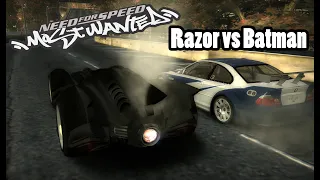 NFS MW Razor vs Batman / Bmw M3 GTR  vs Batmobile (Final Races in NFS MW) 1080pᴴᴰ60 ᶠᵖˢ