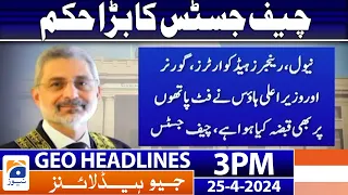 Geo Headlines Today 3 PM | Malala reaffirms support for Palestinians after backlash | 25 April 2024