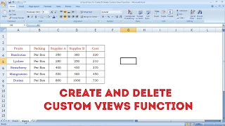 How to Create & Delete CUSTOM VIEWS Function in excel  - Tamil