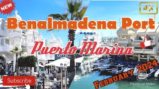 Benalmadena Port | Puerto Marina | February 2024 | travel destination | Malaga | Spain | 4K