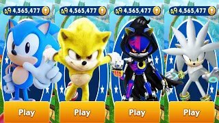 Sonic Dash - Super Sonic vs Classic Sonic vs Silver vs Reaper Metal Sonic - All Fully Upgraded - Run