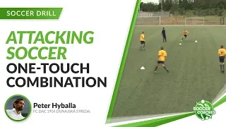 One Touch Combination Drill for 6 or More Players  | Attacking Soccer