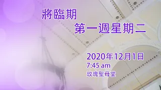 將臨期第一週星期二 (01/12/2020)