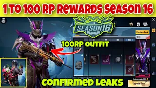 Pubg Mobile Season 16 Royal Pass 1 To 100 RP Rewards | Season 16 1 to 100 RP Rewards