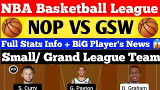 nop vs gsw dream11, nop vs gsw dream11 prediction, nop vs gsw dream11 team, nop vs gsw basketball