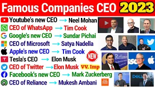 CEO 2023 Current Affairs in English | India & World Affairs | CEO of Famous Companies 2023