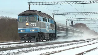 Тепловоз ТЭП70-0229 и дизель-поезд ДР1А-243 / TEP70-0229+DR1A-243 DMU