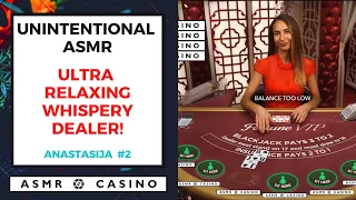 Unintentional ASMR From VIP Live Casino Blackjack - Ultra Relaxing Whisper Dealer - Anastasija #2