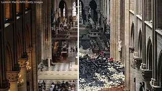 Notre Dame cathedral fire: Before and after photos of fire damage