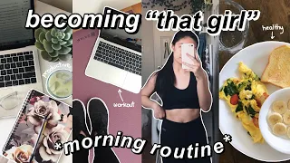 TRYING THE "THAT GIRL" MORNING ROUTINE | becoming "that girl" *tik tok glow up trend*