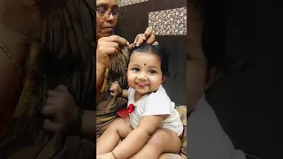 😍6th Month BabyGirl HairStyle by GrandMa🥰#shorts #kids #funny #grandma #hairstyle #viral #trending