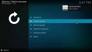 Instalando Add ons LiveStreamsPro