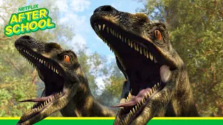 Camp Fam Vs Mind-Controlled Dinosaurs! 🧠 Jurassic World Camp Cretaceous | Netflix After School