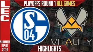 S04 vs VIT Highlights ALL GAMES | LEC Summer 2019 Playoffs Round 1 | Schalke 04 vs Vitality