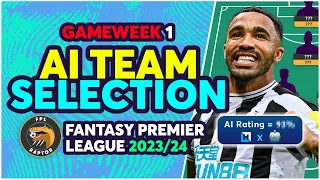 THE BEST FPL GW1 TEAM ACCORDING TO AI | 100% RATED! | Fantasy Premier League Tips 2023/24