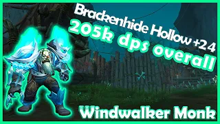 +24 Brackenhide Hollow | 10.1.5 | 205k overall | Windwalker Monk | Dragonflight | MM+ | Tyrannical