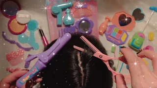 【ASMR】おもちゃで美容室(ヘアカット、カラー、頭皮マッサージ、ヘアセット)ロールプレイHair salon RP