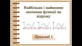 Найбільше і найменше значення функції на відрізку -   приклад 1