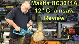 Makita UC3041A 12" Corded Electric Chainsaw - Review and Demonstration