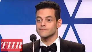 Oscar Winner Rami Malek Full Press Room Speech | THR