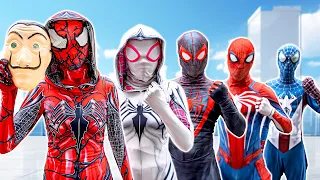 TEAM SPIDER-MAN VS Bad Guy JOKER || What's WRONG with Gwenom ???(Funny Live Action) - by Bunny Life
