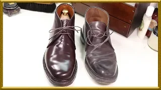 [ASMR] Clean & restore 'ALDEN' Cordovan chukka boots - VeTiVeR