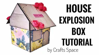 House Explosion Box Tutorial | Heart Explosion Box Tutorial | Valentine Day Card | By Crafts Space