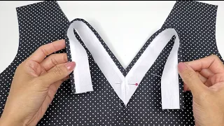 📌 If you do all these steps you don't have any difficulty while sewing V neckline | Sewing Tips