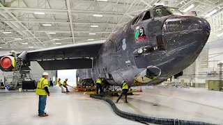 US Airmen Completely Strip Massive 100 tons B-52 Bomber Inside Gigantic Hangar