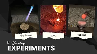 11 Lava  Red Hot Ball  Fire Flame Experiments  #burn #burning #fire #lava #hotball  #knifeskills