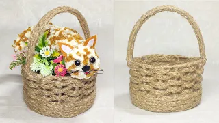 DIY jute crafts. We make a basket of jute. See how easy it is!