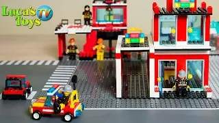 Build Me Up alternative Lego Fire Station set with fire trucks building stop motion for kids