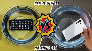 Samsung Galaxy A32 vs Redmi Note 11 Water Test & Speed Test | Which one Survives the Water Test?