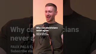 Why can’t electricians ever agree?! #funnyshorts #comedyshorts #funnypodcasts #electricians #funny