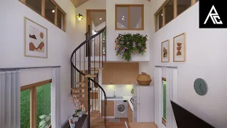 Extraordinary Tiny House with Bedroom Loft Design Idea (3x6.5 Meters Only)