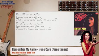 🎸 Remember My Name - Irene Cara (Fame theme) Guitar Backing Track with chords and lyrics
